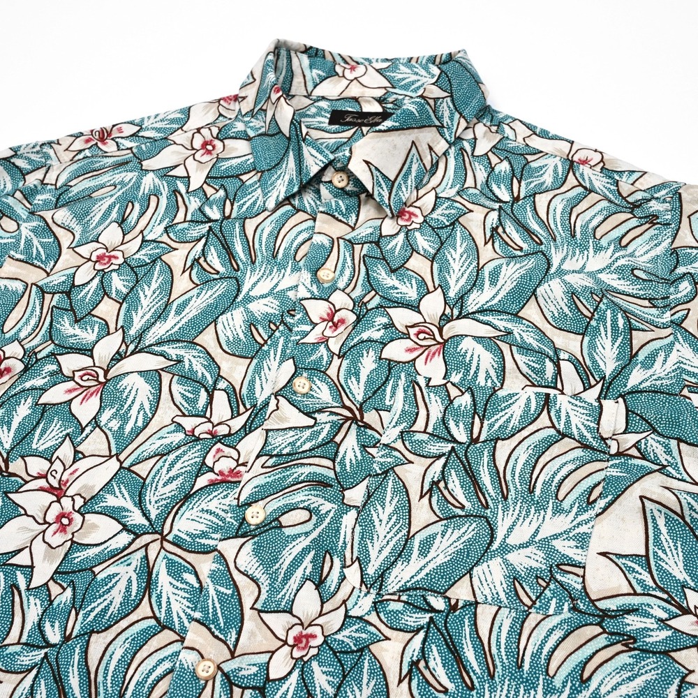 Tasso Elba Hawaiian Floral Hibiscus Shirt Mens XL Silk Blend Aloha Resort